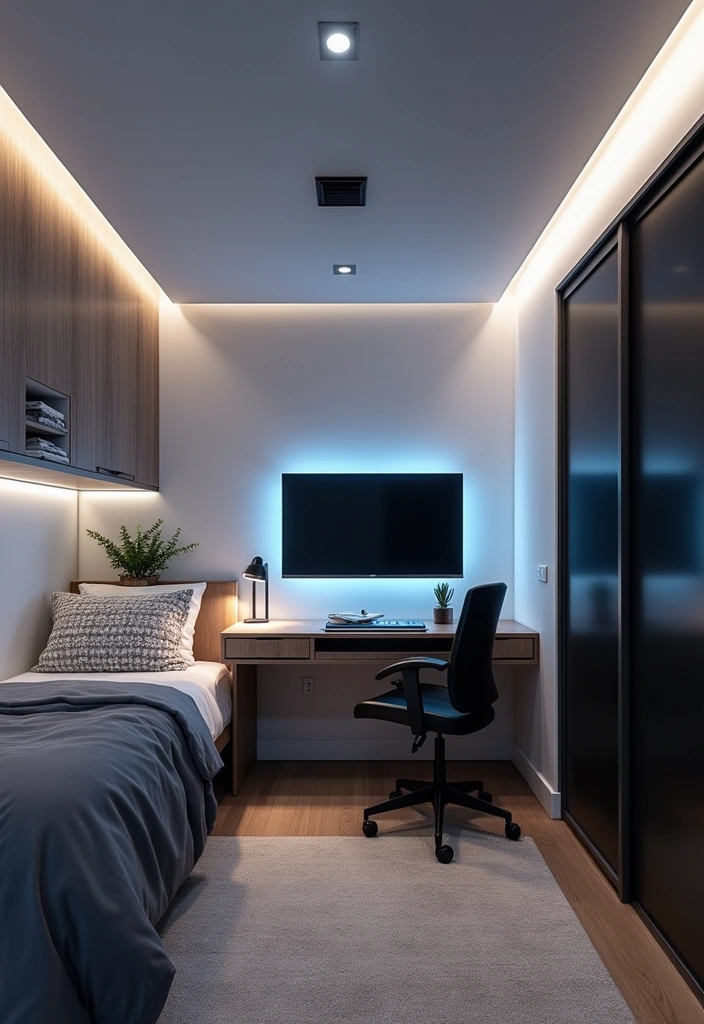 21+ Boys Bedroom Ideas: Fun and Practical - 11. Tech Savvy: A Smart Bedroom