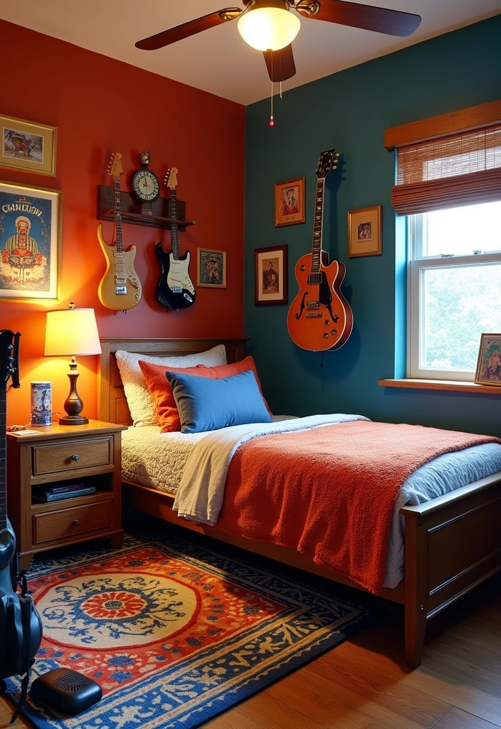 21+ Boys Bedroom Ideas: Fun and Practical - 12. Musical Retreat: For Young Musicians