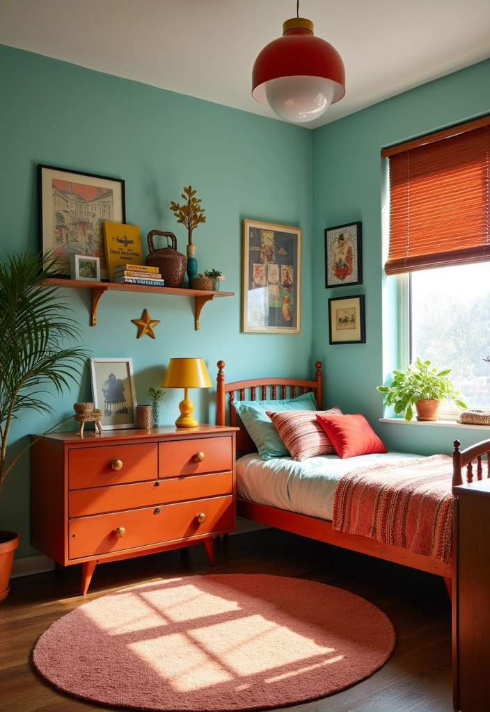 21+ Boys Bedroom Ideas: Fun and Practical - 15. Retro Vibes: Nostalgic Charm