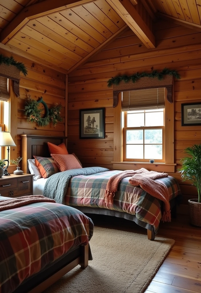 21+ Boys Bedroom Ideas: Fun and Practical - 17. Cozy Cabin: Rustic and Warm