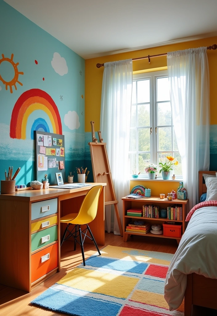 21+ Boys Bedroom Ideas: Fun and Practical - 5. Creative Corner: An Artistic Retreat