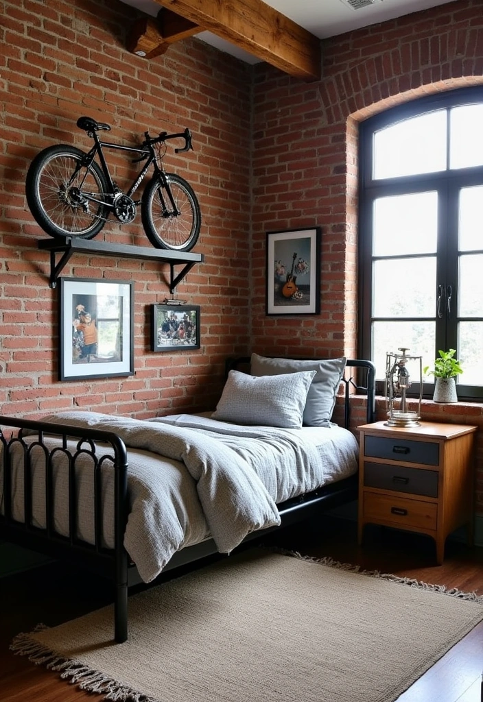 21+ Boys Bedroom Ideas: Fun and Practical - 8. Industrial Chic: A Modern Edge