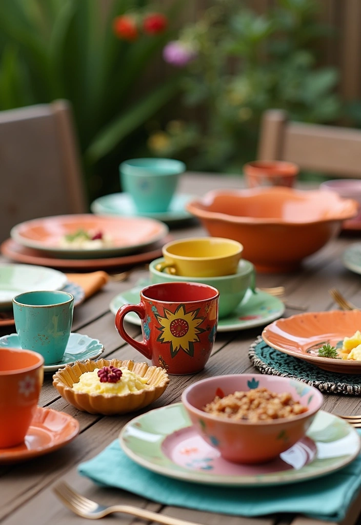 21+ Chic Boho Kitchen Ideas - 12. Eclectic Dishware