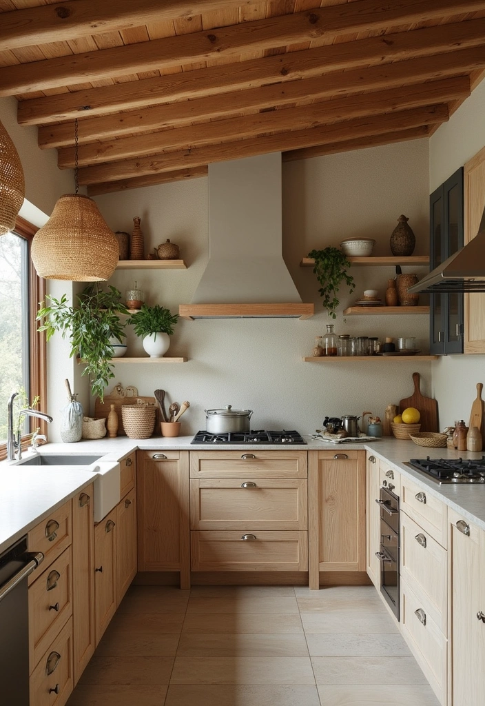 21+ Chic Boho Kitchen Ideas - 17. Natural Elements