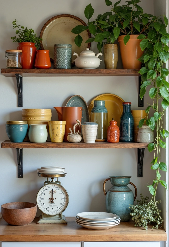 21+ Chic Boho Kitchen Ideas - 2. Vintage-Inspired Accessories