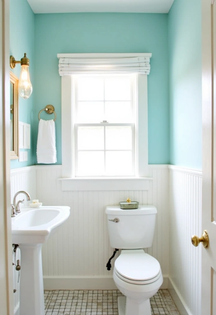 21+ Coastal Bathroom Ideas for a Beachy Retreat - 11. Coastal Wall Treatments