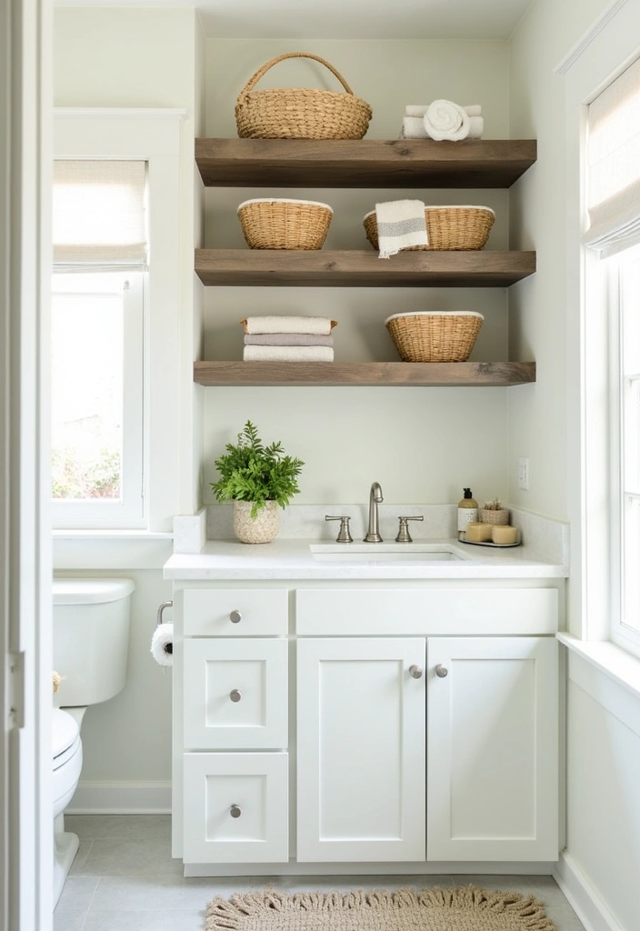 21+ Coastal Bathroom Ideas for a Beachy Retreat - 19. Functional Storage Solutions