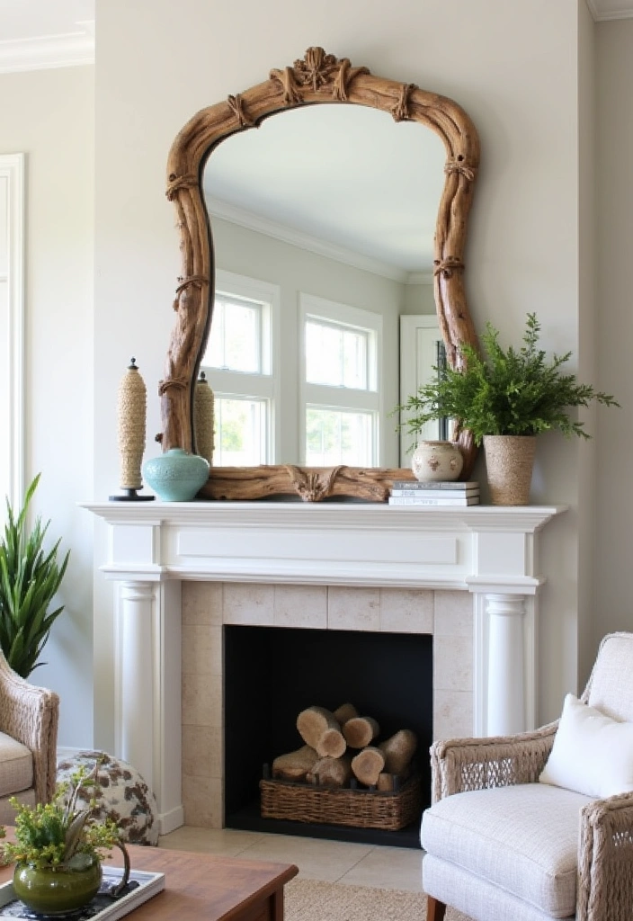21+ Coastal Living Room Ideas - 18. Use of Mirrors