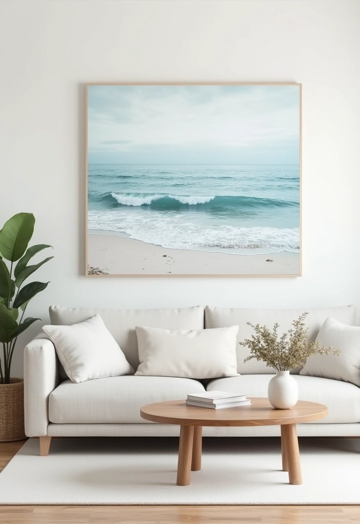 21+ Coastal Living Room Ideas - 21. Embrace Minimalism