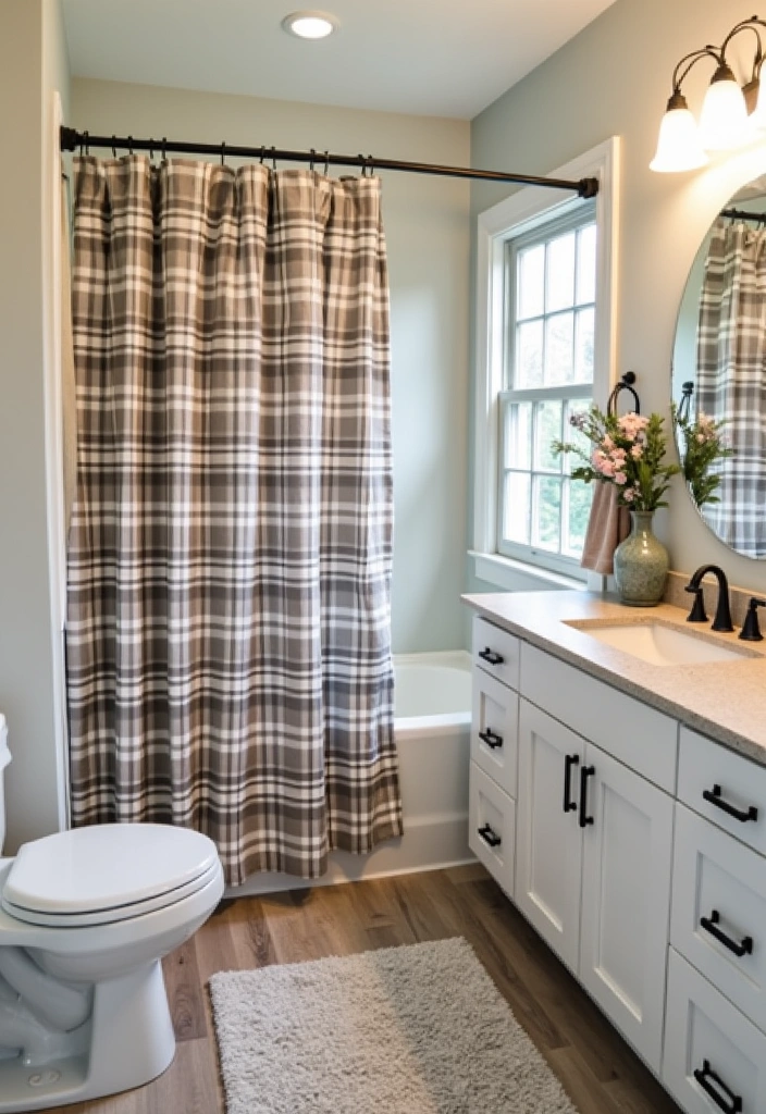 21+ Creative Farmhouse Bathroom Ideas - 14. Unique Shower Curtains