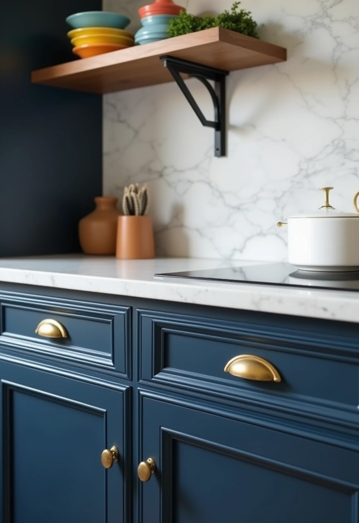 21+ Dark Blue Kitchen for Modern Home Ideas - 1. Elegant Navy Cabinets