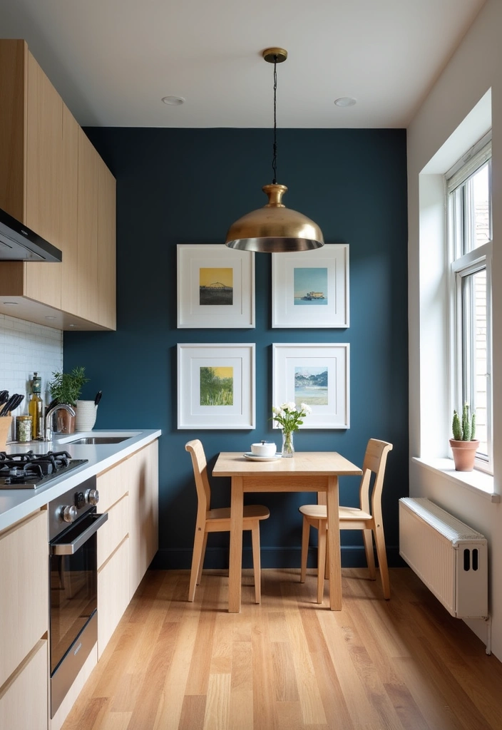 21+ Dark Blue Kitchen for Modern Home Ideas - 3. Dark Blue Accent Walls
