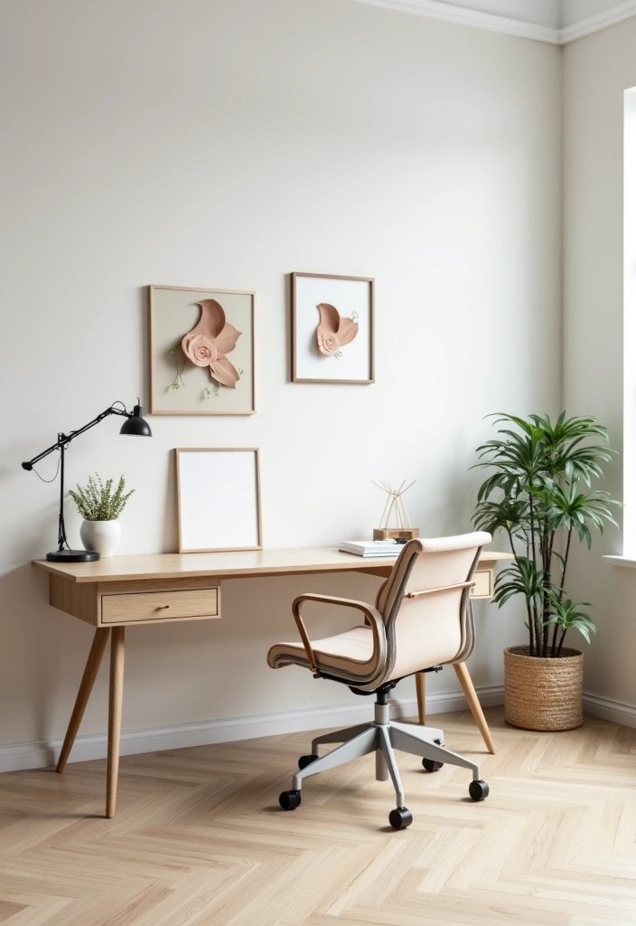 21+ Minimalist Home Office Ideas for Enhanced Productivity - 10. Clean Lines and Shapes