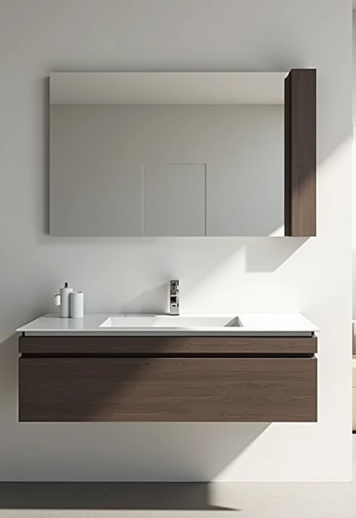 21+ Stylish Modern Bathroom Ideas - 11. Floating Vanities