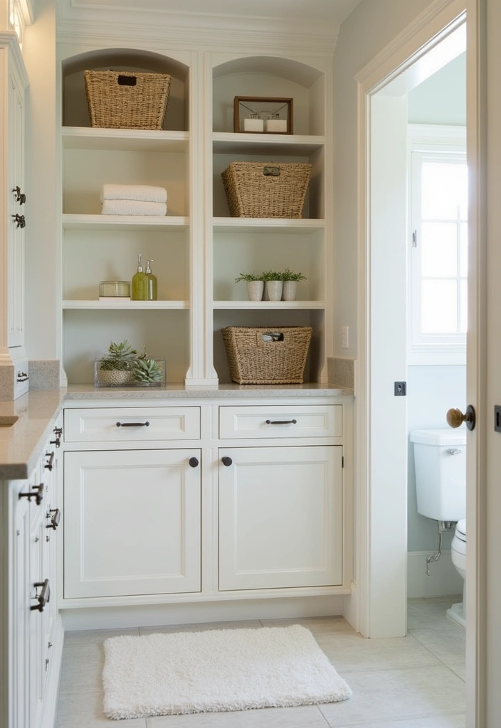 21+ Stylish Modern Bathroom Ideas - 13. Smart Storage Solutions