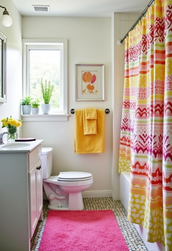 21+ Stylish Modern Bathroom Ideas - 20. Colorful Accents