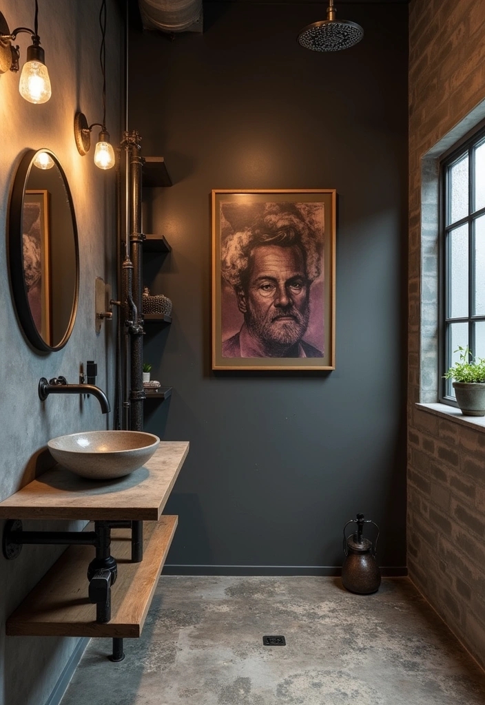 21+ Stylish Modern Bathroom Ideas - 7. Industrial Chic