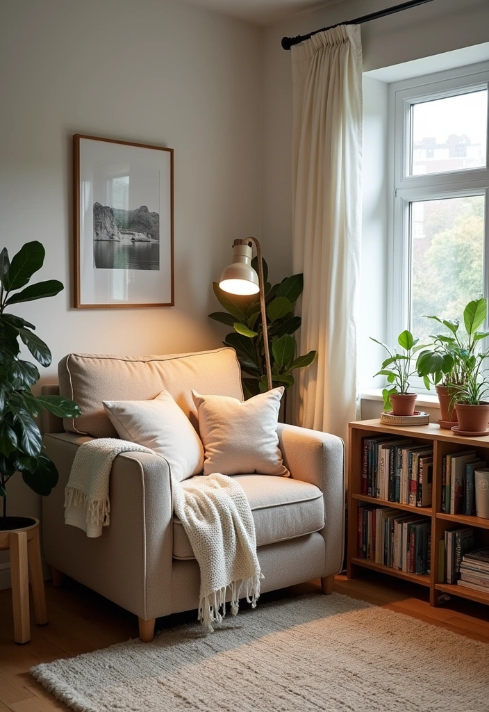 21+ Warm and Inviting Scandinavian Living Room Ideas - 10. Cozy Nooks for Relaxation