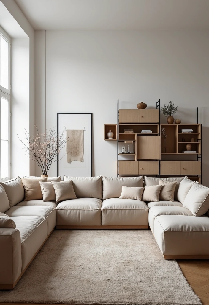 21+ Warm and Inviting Scandinavian Living Room Ideas - 18. Customizable Modular Furniture