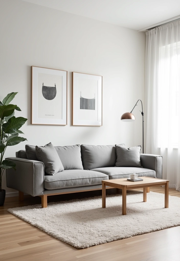 21+ Warm and Inviting Scandinavian Living Room Ideas - 2. Minimalist Furniture for Maximum Comfort