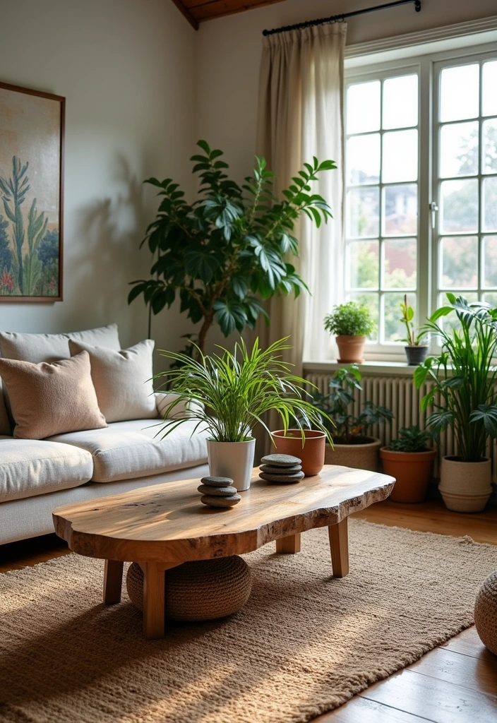 21+ Warm and Inviting Scandinavian Living Room Ideas - 3. Natural Elements for a Touch of Nature