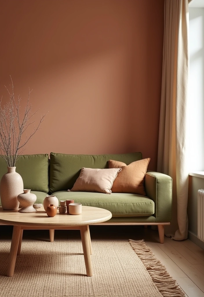 21+ Warm and Inviting Scandinavian Living Room Ideas - 5. Earthy Tones for a Grounded Look