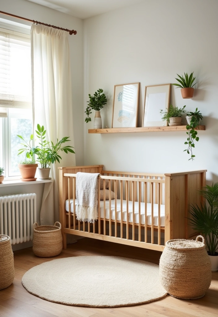 21+ Whimsical Wildflower Nursery Ideas - 11. Eco-Friendly Decor Elements