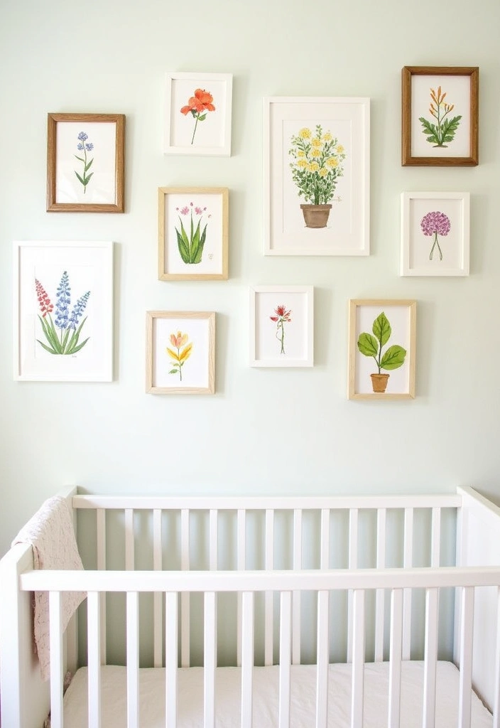 21+ Whimsical Wildflower Nursery Ideas - 4. Nature-Inspired Art