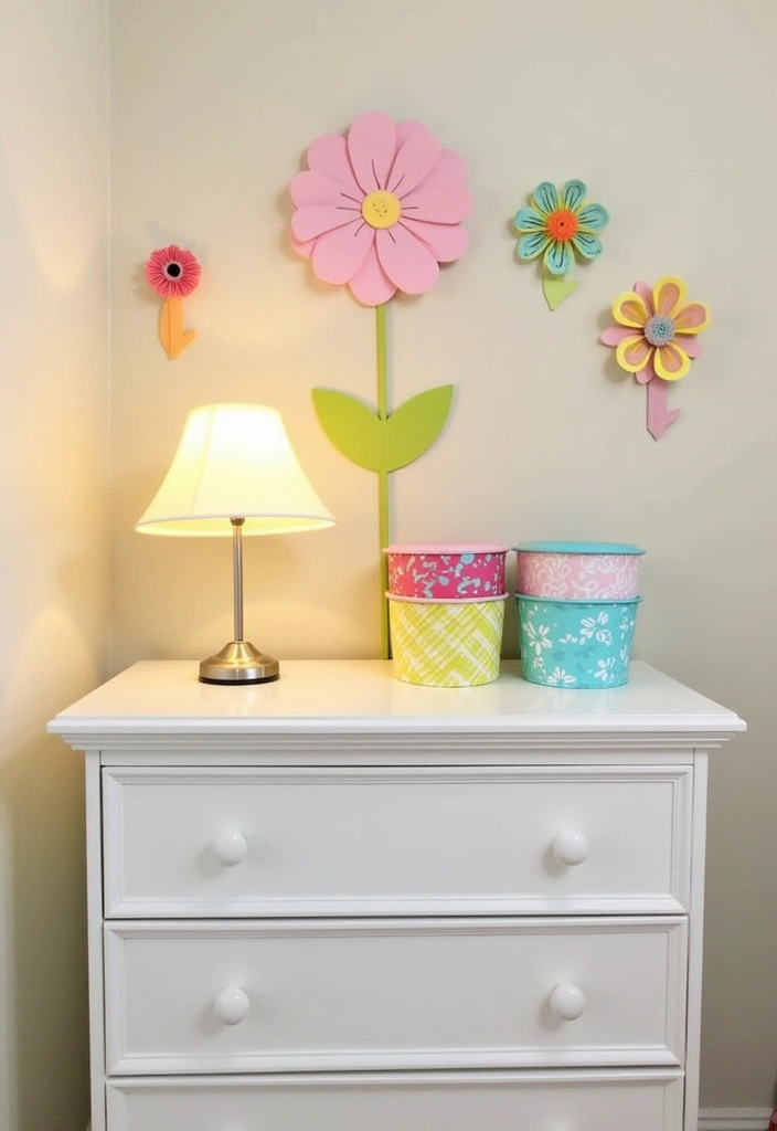 21+ Whimsical Wildflower Nursery Ideas - 6. Flower-Themed Accessories