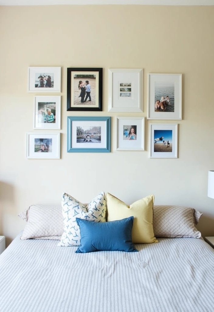 22+ Blue and White Bedroom Ideas - 17. Personalized Artwork