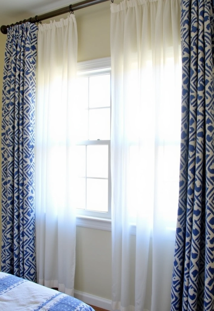 22+ Blue and White Bedroom Ideas - 21. Window Treatments