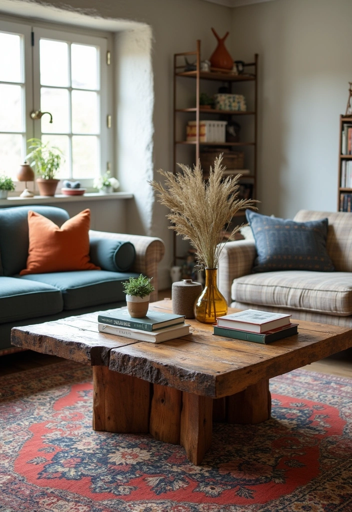 22+ Boho Living Room Ideas - 15. Unique Coffee Tables