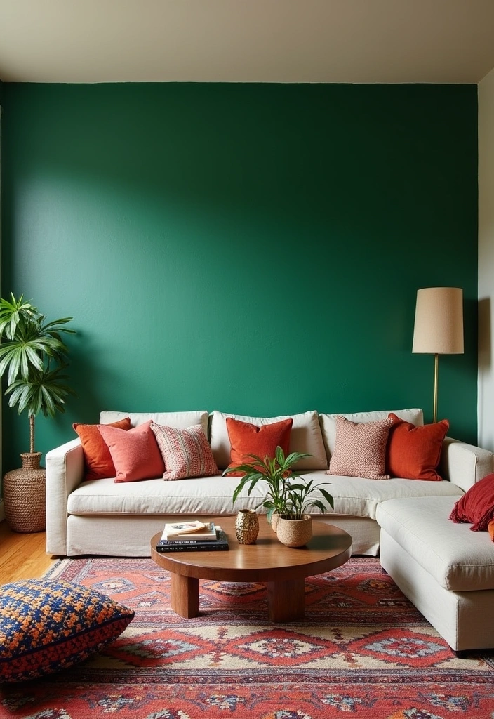 22+ Boho Living Room Ideas - 6. Bold Color Palettes