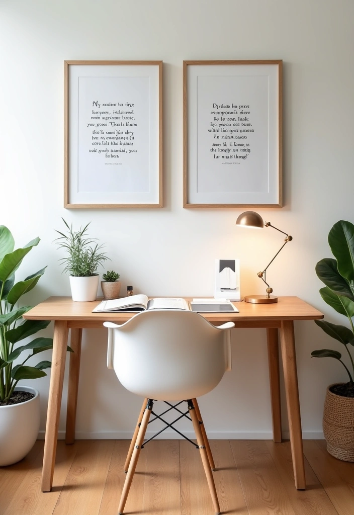 22+ Chic Japandi Home Office Ideas - 17. Inspirational Quotes