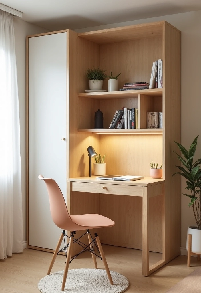 22+ Chic Japandi Home Office Ideas - 8. Multi-Functional Furniture