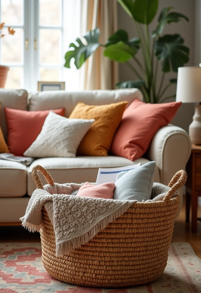 22+ Cozy Living Room Ideas - 14. Warm Accessories