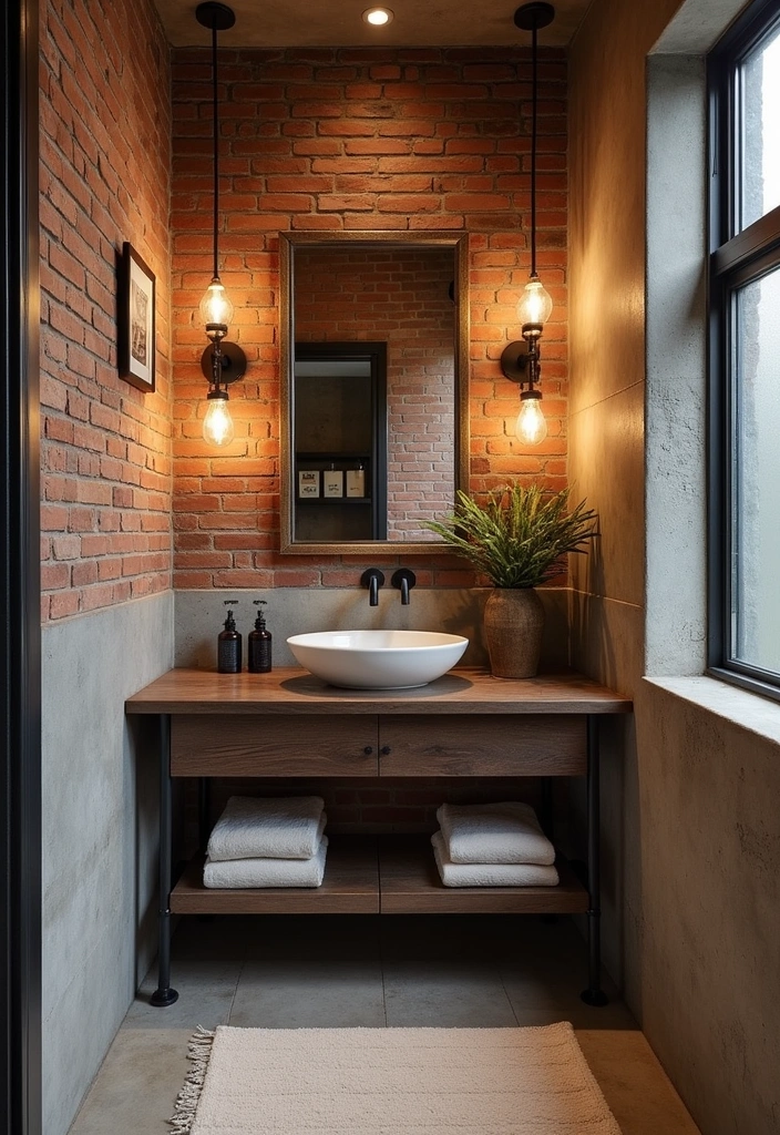 22+ Explore Stunning Small Bathroom Ideas - 18. Industrial Chic