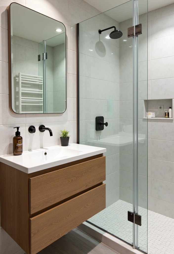 22+ Explore Stunning Small Bathroom Ideas - 20. Mixed Materials