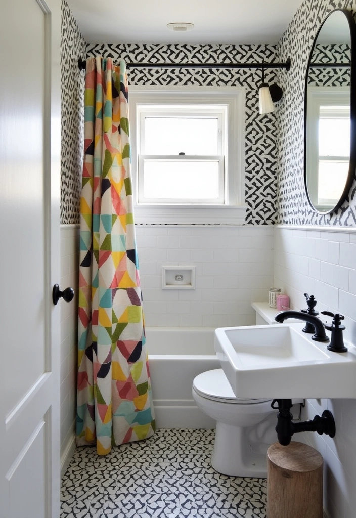 22+ Explore Stunning Small Bathroom Ideas - 5. Geometric Patterns