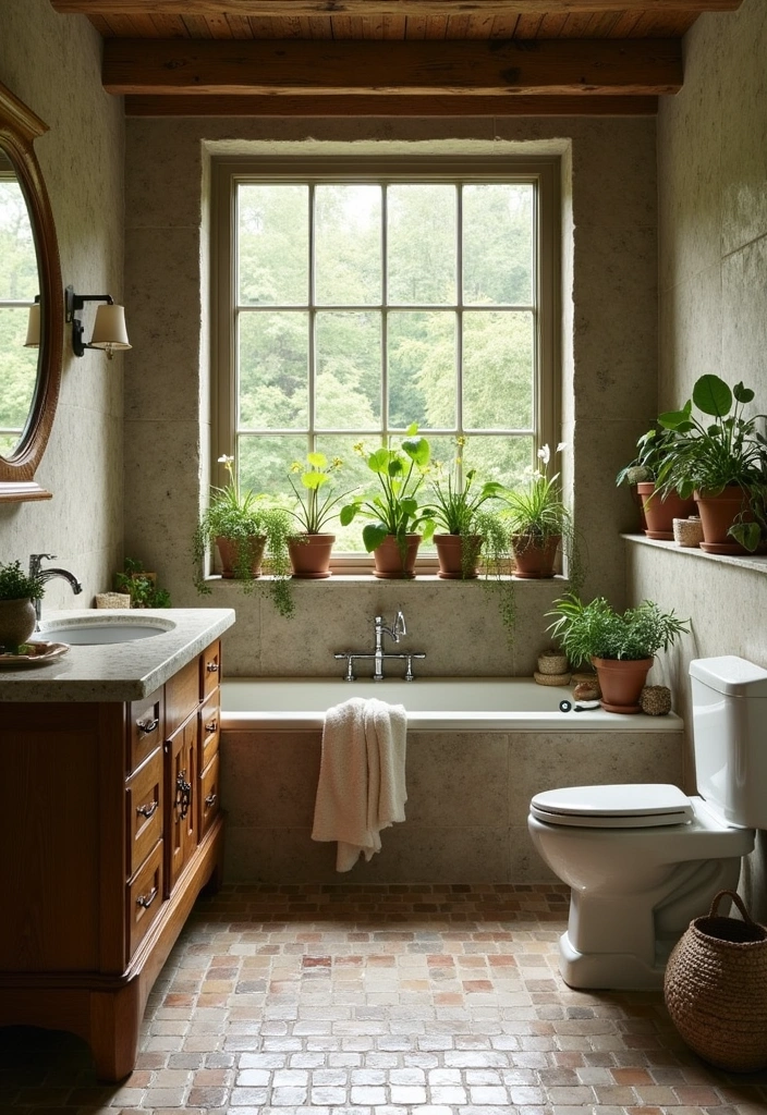 22+ Explore Stunning Small Bathroom Ideas - 8. Nature-Inspired Retreat