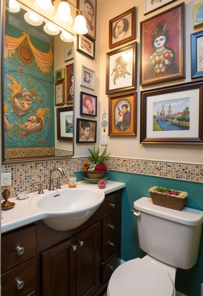 22+ Explore Stunning Small Bathroom Ideas - 9. Artistic Flare
