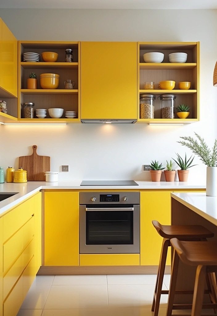 22+ Inspiring Yellow Kitchen Ideas - 1. Sunny Yellow Cabinets