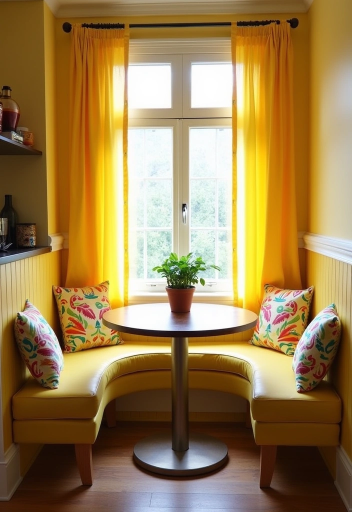 22+ Inspiring Yellow Kitchen Ideas - 5. Cozy Yellow Kitchen Nook