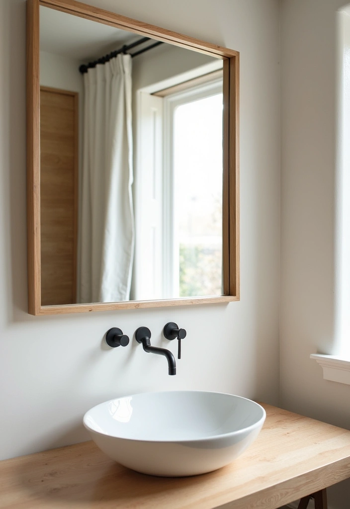 22+ Japanese Style Bathroom Ideas - 14. Elegant Mirrors