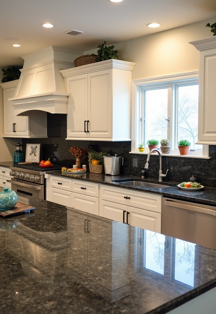 22+ Moody Farmhouse Kitchen Ideas - 11. Dark Countertops