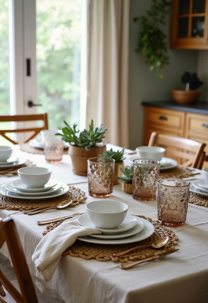 22+ Moody Farmhouse Kitchen Ideas - 14. Layered Textiles