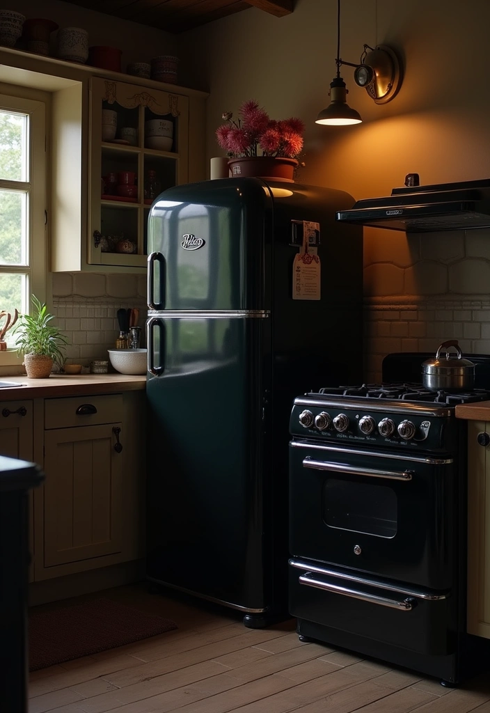 22+ Moody Farmhouse Kitchen Ideas - 2. Vintage Appliances