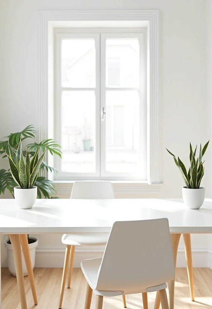 22+ Nature-Infused Office Setups Ideas - 1. Minimalist Green Oasis