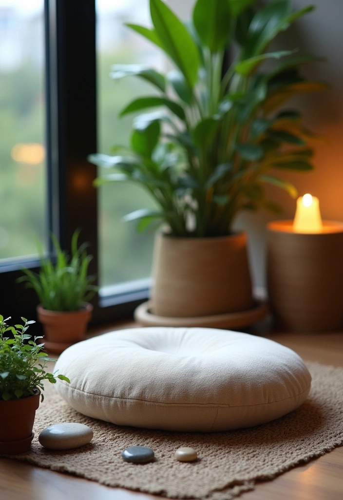 22+ Nature-Infused Office Setups Ideas - 10. Zen Meditation Corner