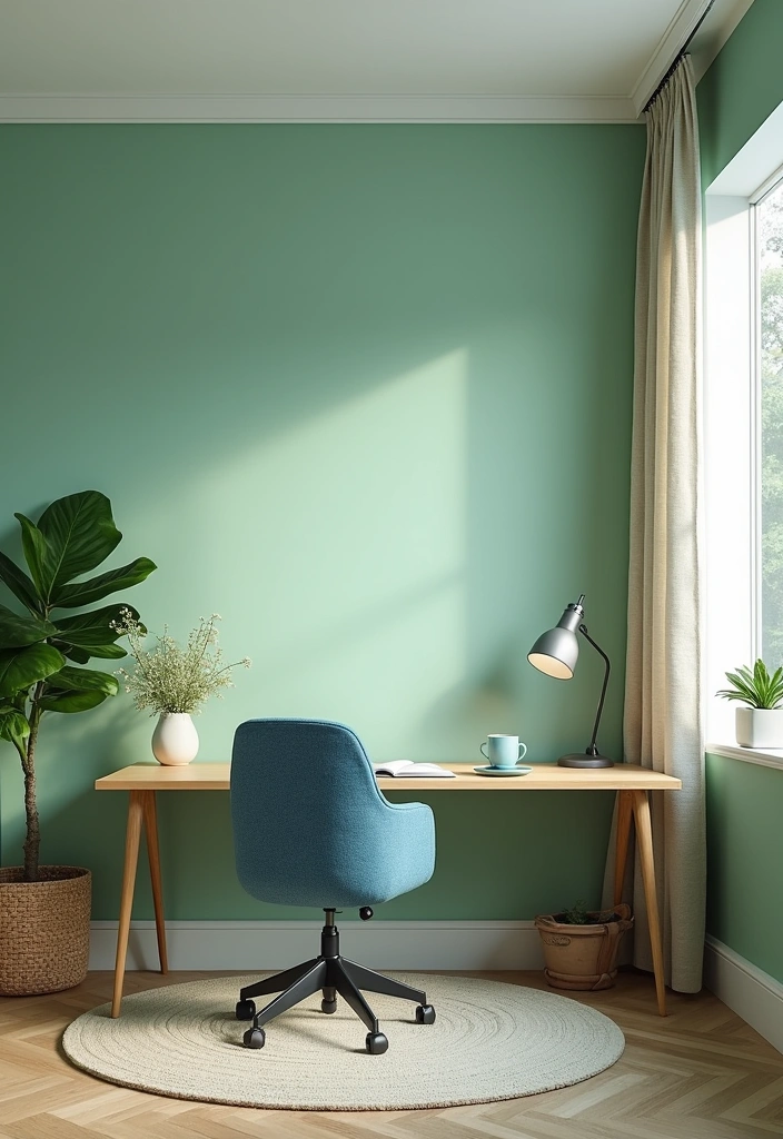 22+ Nature-Infused Office Setups Ideas - 11. Creative Nature-Inspired Color Palette